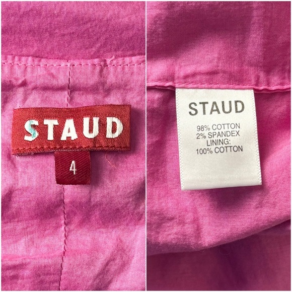 STAUD 70s Cotton Twist Front Open Back Halter Tie Neck Sleeveless Crop Top 0 - Picture 9 of 10